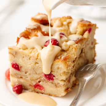 Cranberry Vanilla Bread Pudding with Creme Anglaise