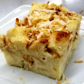 Pineapple Coconut Bread Pudding with Haupia Sauce