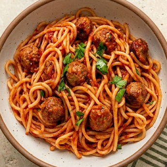 Individual Entree: Spaghetti & Meatballs