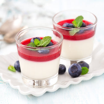 Honey Panna Cotta with Raspberry Sauce