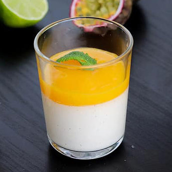 Honey Panna Cotta with Lilikoi Sauce